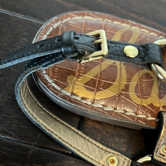 Sam Edelman black and gold sandals 9 - Picture 10 of 13